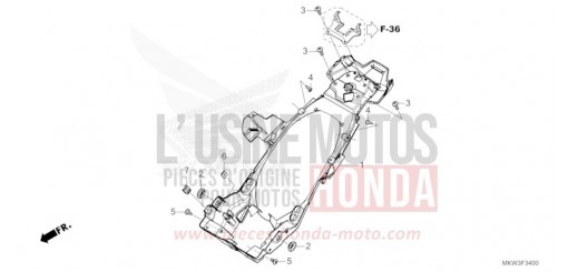 GARDE-BOUE ARRIERE NC750XAM de 2021